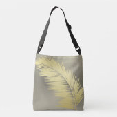 Golden Tropische palmbladeren Crossbody Tas (Achterkant)
