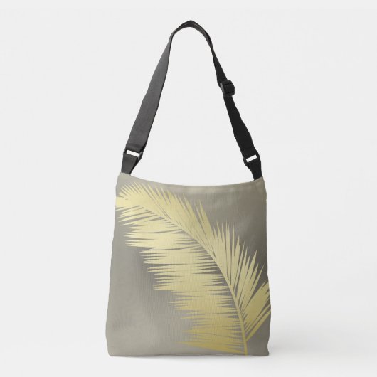 Golden Tropische palmbladeren Crossbody Tas (Voorkant)