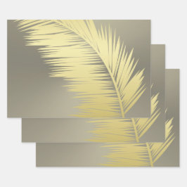 Golden Tropische palmbladeren Inpakpapier Vel