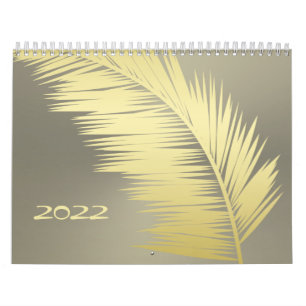 Golden Tropische palmbladeren Kalender