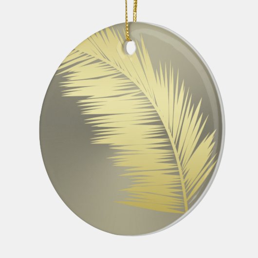 Golden Tropische palmbladeren Keramisch Ornament (Links)
