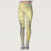 Golden Tropische palmbladeren Leggings (Voorkant)