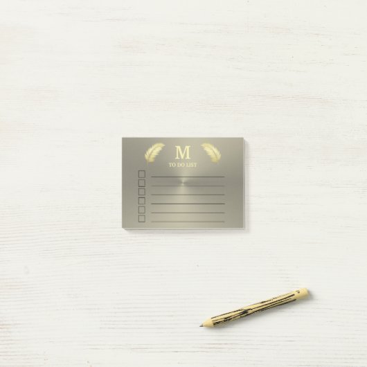 Golden Tropische palmbladeren Post-it Notes (Op bureau)