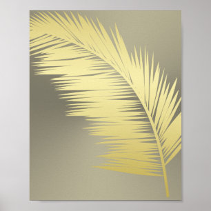 Golden Tropische palmbladeren Poster