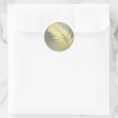 Golden Tropische palmbladeren Ronde Sticker (Tas)