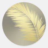 Golden Tropische palmbladeren Ronde Sticker (Voorkant)