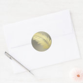Golden Tropische palmbladeren Ronde Sticker (Envelop)