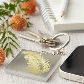 Golden Tropische palmbladeren Sleutelhanger (Voorkant Rechts)
