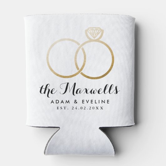 Golden trouwringen gunst witte Koelbox Blikjeskoeler (Achterkant)