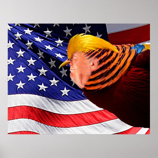 Golden Trump Bird USA Flag Value Poster (Voorkant)