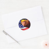 Golden Trump Bird USA Vlag Ronde Sticker (Envelop)