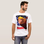 Golden Trump USA Flag Mannen Basic T-Shirt (Voorkant volledig)