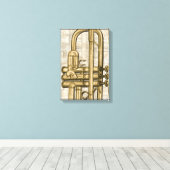Golden Trumpet Canvas afdrukken (Insitu (Houten vloer))