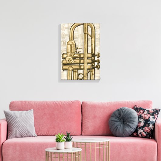 Golden Trumpet Canvas afdrukken (Insitu (Woonkamer))