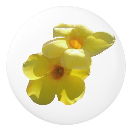 Golden Trumpet Flowers I Keramische Knop (Voorkant)