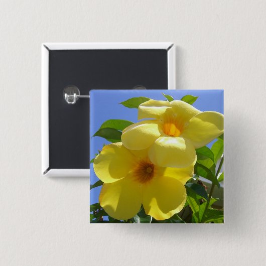 Golden Trumpet Flowers I Vierkante Button 5,1 Cm (Voorkant /achterkant)