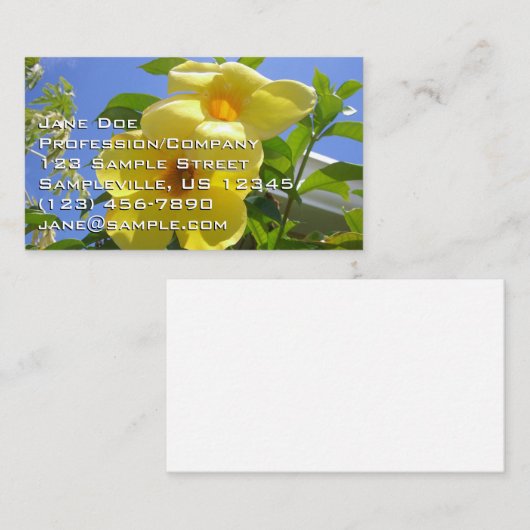 Golden Trumpet Flowers I Visitekaartje (Voorkant / Achterkant)