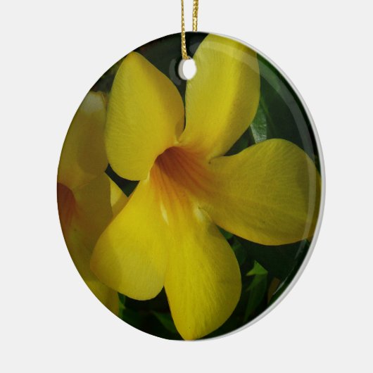 Golden Trumpet Flowers II Tropisch Keramisch Ornament (Links)