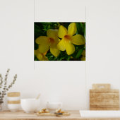 Golden Trumpet Flowers II Tropisch Poster (Keuken)