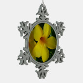 Golden Trumpet Flowers II Tropisch Tin Sneeuwvlok Ornament (Links)
