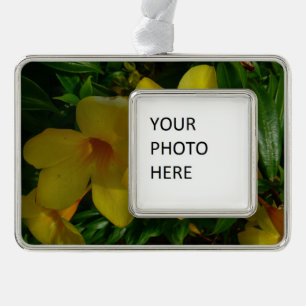 Golden Trumpet Flowers II Tropisch Verzilverd Omlijst Ornament