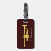Golden Trumpet Music Theme Bagagelabel (Achterkant verticaal)