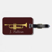 Golden Trumpet Music Theme Bagagelabel (Achterkant horizontaal)