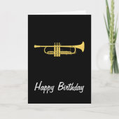 Golden Trumpet Music Theme Birthday Card Kaart (Voorkant)