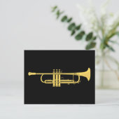 Golden Trumpet Music Theme Briefkaart (Staand voorkant)