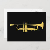 Golden Trumpet Music Theme Briefkaart (Voorkant / Achterkant)