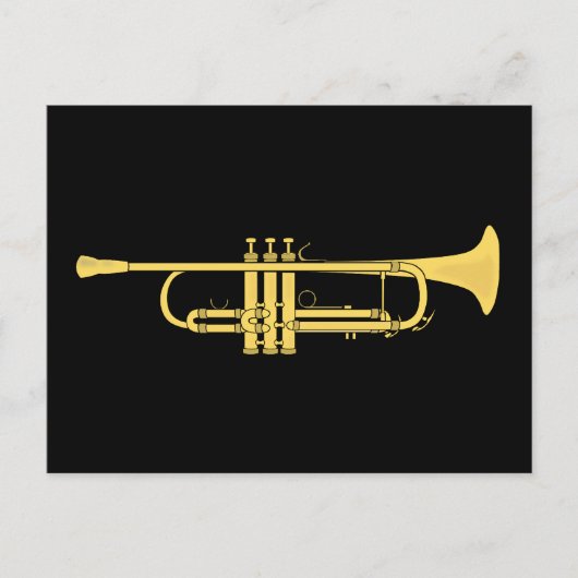 Golden Trumpet Music Theme Briefkaart (Voorkant)