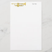 Golden Trumpet Music Theme Briefpapier (Voorkant)