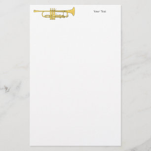 Golden Trumpet Music Theme Briefpapier