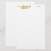 Golden Trumpet Music Theme Briefpapier (Voorkant / Achterkant)