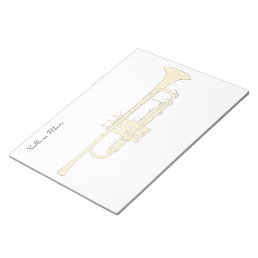 Golden Trumpet Music Theme Notitieblok (Schuin)