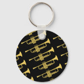 Golden Trumpet Music Theme Sleutelhanger (Voorkant)