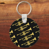 Golden Trumpet Music Theme Sleutelhanger (Voorkant)
