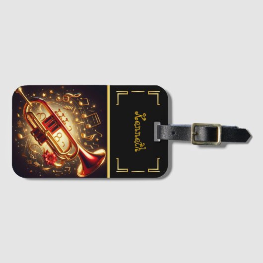 Golden Trumpet Musical Bagagelabel (Voorkant (horizontaal))