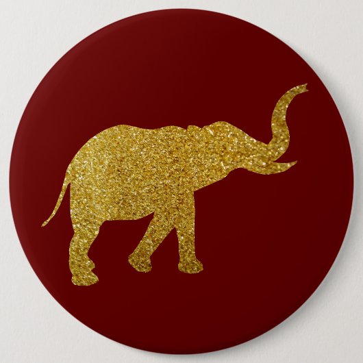 Golden Trumpeting Elephant Ronde Button 6,0 Cm (Voorkant)