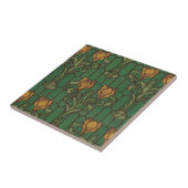 Golden Tulips Art Nouveau Floral Pattern Tegeltje (Zijkant)