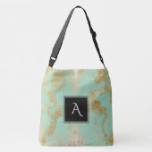 *~* Golden  Turquoise Gold Glitter Shabby Crossbody Tas (Achterkant)