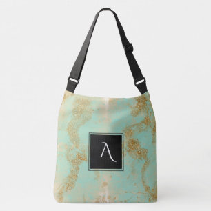 *~* Golden  Turquoise Gold Glitter Shabby Crossbody Tas