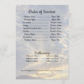 Golden Twilight Cloud Photo Funeral Program Programmakaart (Achterkant)