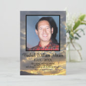 Golden Twilight Cloud Photo Funeral Program Programmakaart (Staand voorkant)