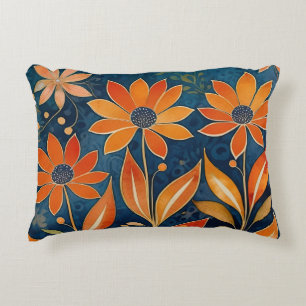 Golden Twilight Floral Accent Kussen