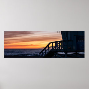 Golden Twilight Hour Sunset - Venice Beach, Califo Poster