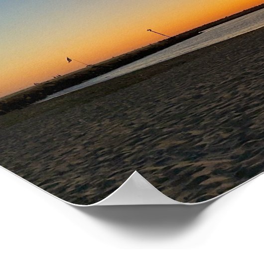 Golden Twilight Hour Sunset - Venice Beach, Califo Poster (Hoek)