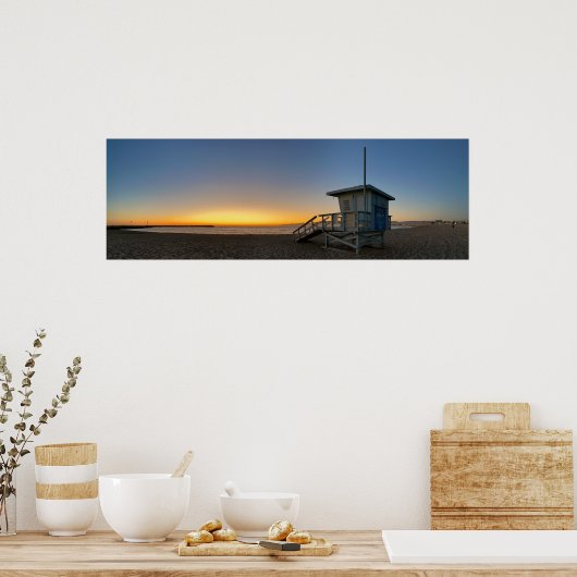Golden Twilight Hour Sunset - Venice Beach, Califo Poster (Keuken)