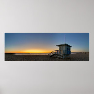 Golden Twilight Hour Sunset - Venice Beach, Califo Poster