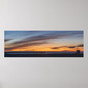 Golden Twilight Hour Sunset - Venice Beach, Califo Poster
